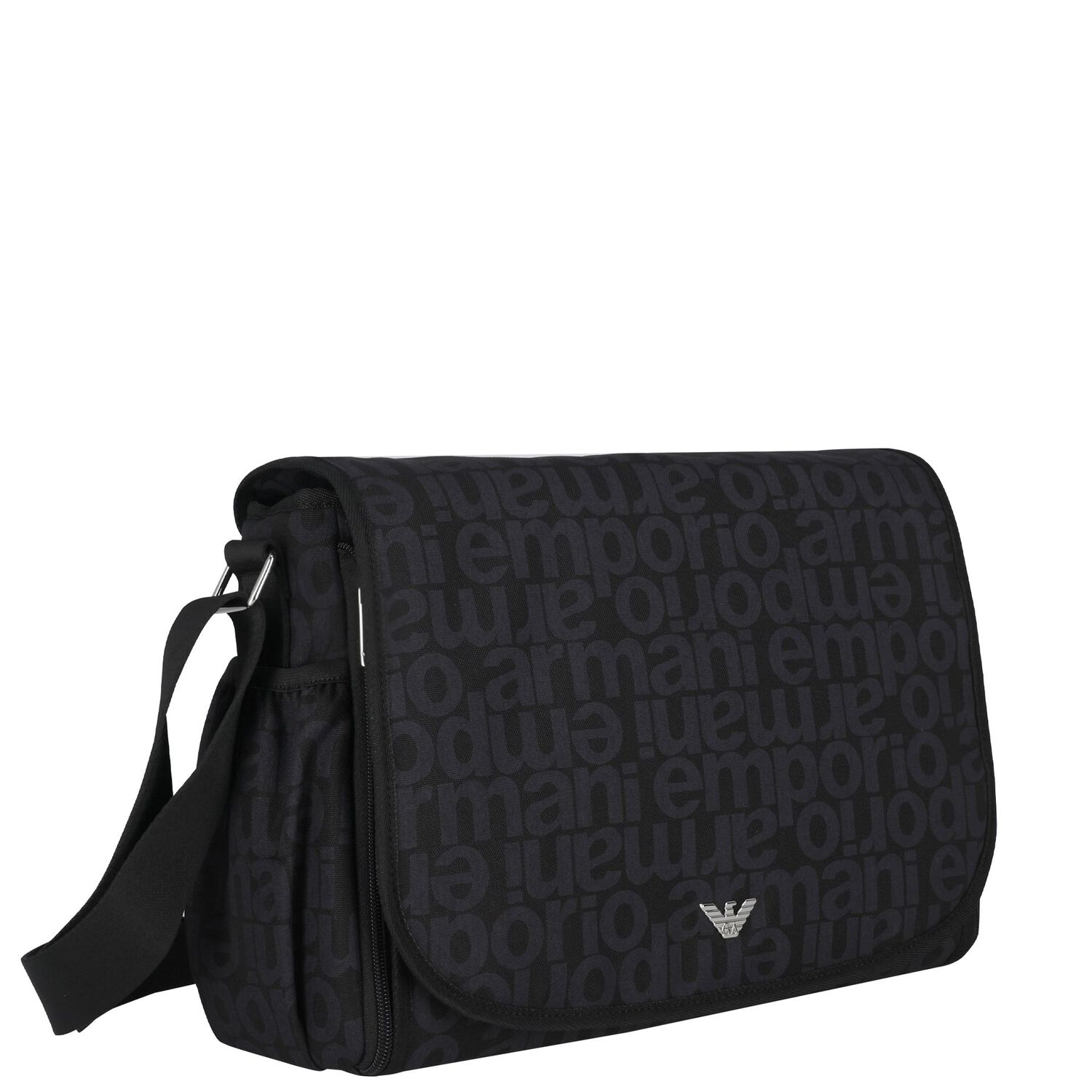 Black Logo Baby Changing Bag, 1, hi-res