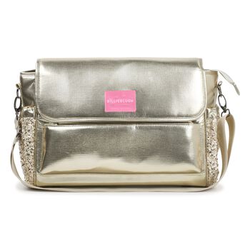 حقيبه تغيير حفاضات بنات باللون الذهبي 