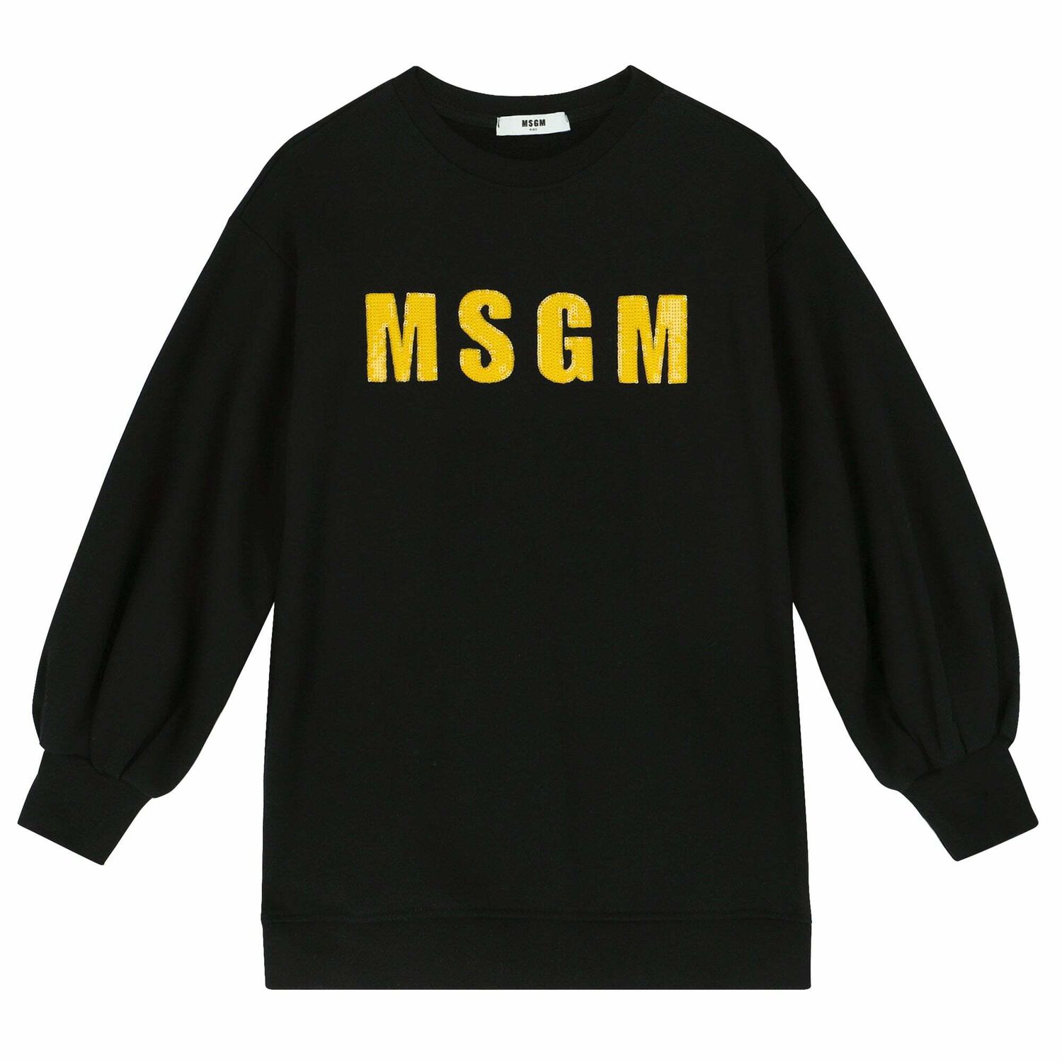 Girls Black Logo Sweatshirt Dress, 1, hi-res image number null