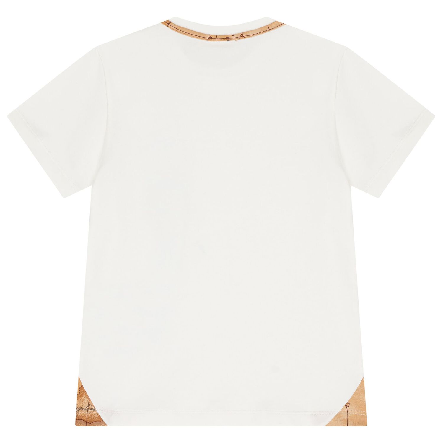 Boys White & Beige Geo Map Shorts Set, 1, hi-res