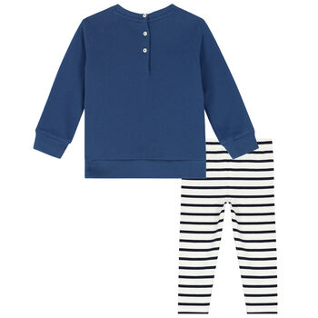 Baby Girls Blue Polo Bear Leggings Set