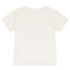 Girls Ivory Sequin Logo T-Shirt, 1, hi-res