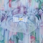 فستان بنات من التول مزين بالزهور باللون الازرق , 1, hi-res