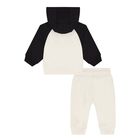 Younger Boys Beige & Black Tracksuit, 1, hi-res