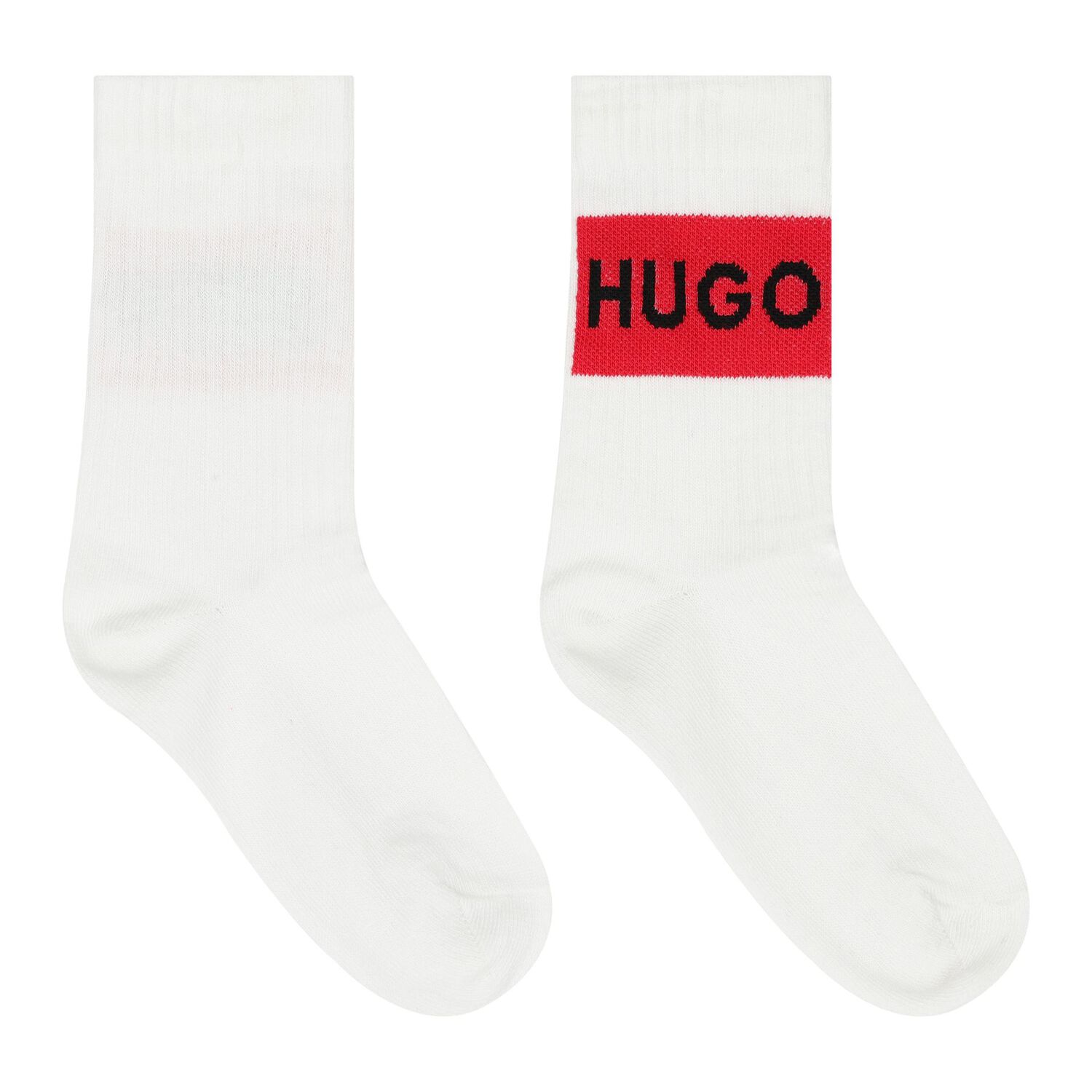 Boys White & Black Logo Socks ( 2-Pack ), 1, hi-res image number null