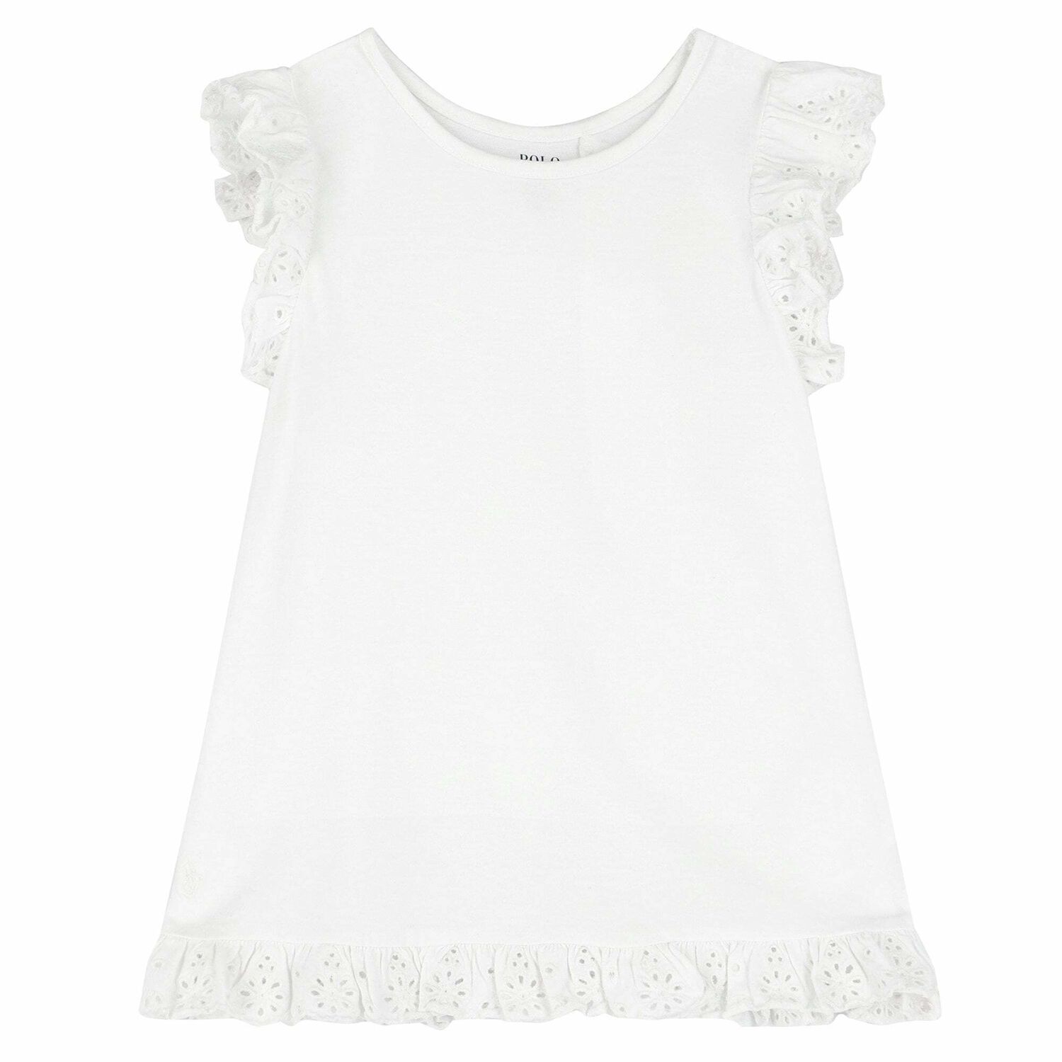 Girls White Cotton Dress, 2, hi-res image number null