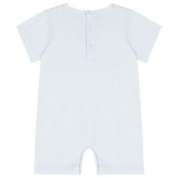 Baby Boys Blue Hand Smocked Romper