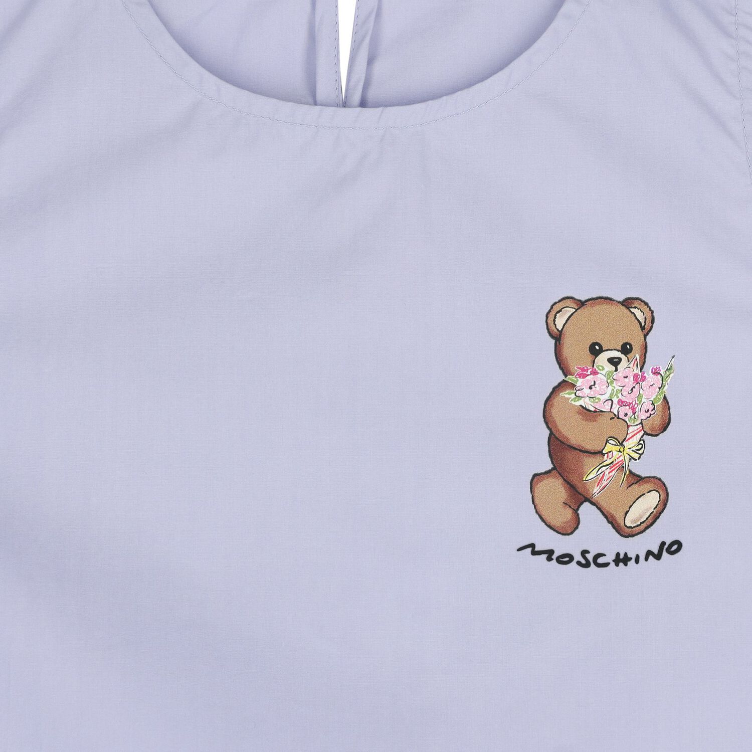 Girls Lilac Purple Teddy Bear Logo Dress, 1, hi-res