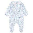 Baby Boys White & Blue Toile de Jouy Babygrow, 2, hi-res
