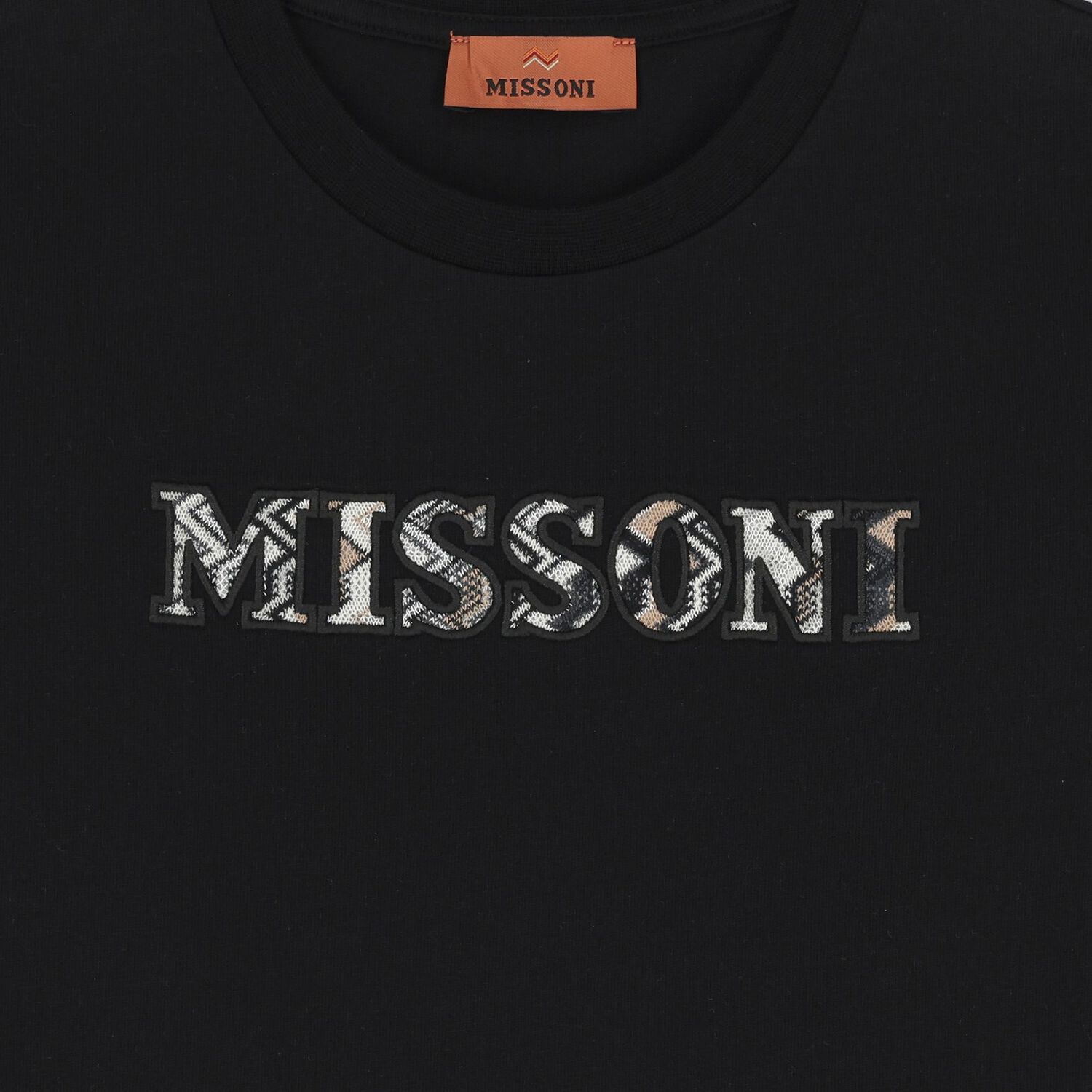 Boys Black Logo T-Shirt, 1, hi-res