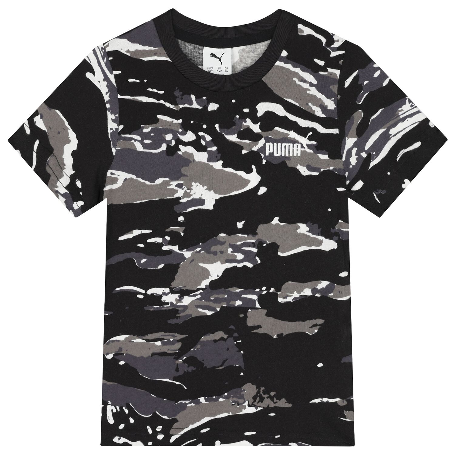 Boys Black Logo Camouflage T-Shirt, 1, hi-res image number null