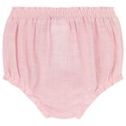 Baby Girls White & Pink Shorts Set, 1, hi-res