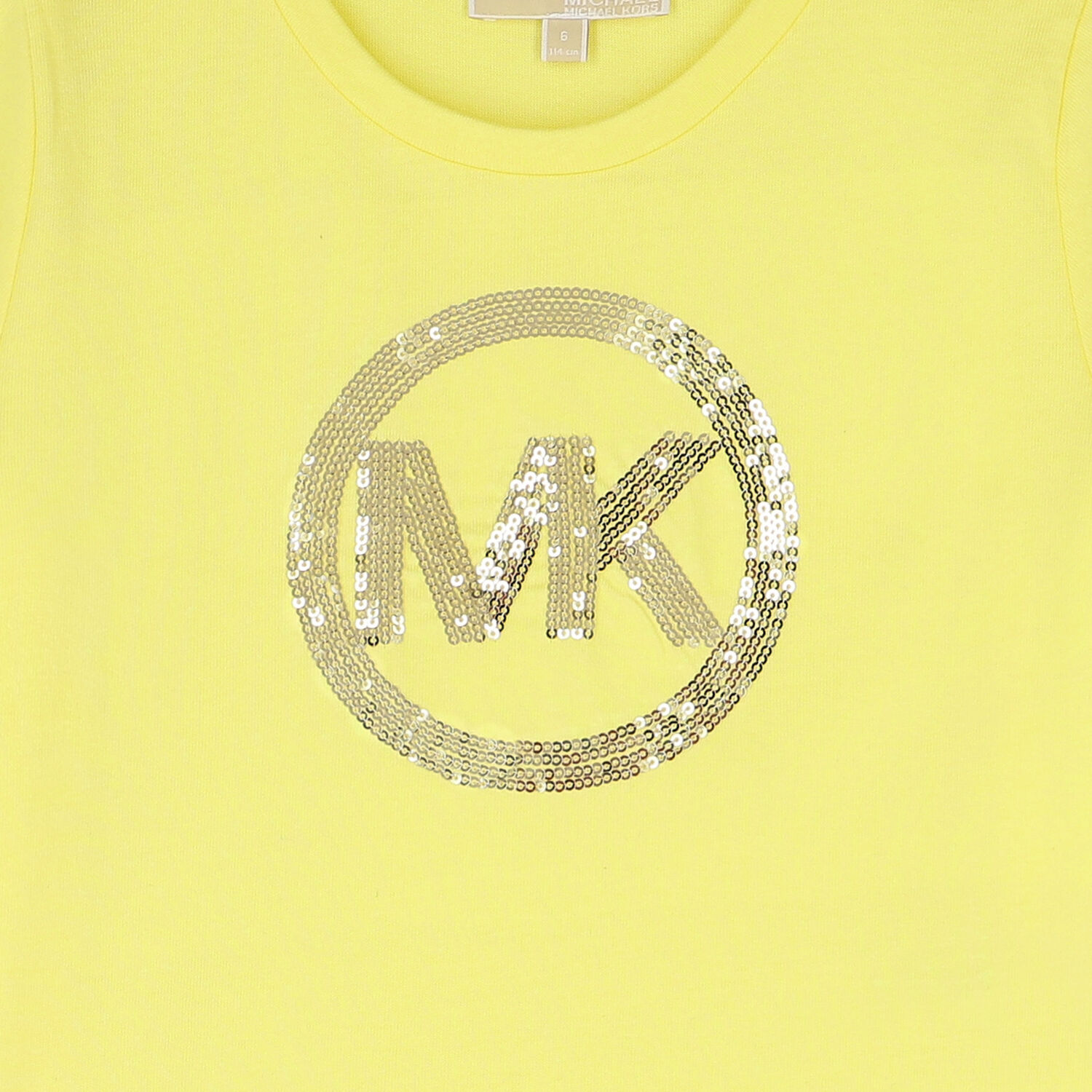 Girls Yellow Embellished Logo T-Shirt, 3, hi-res