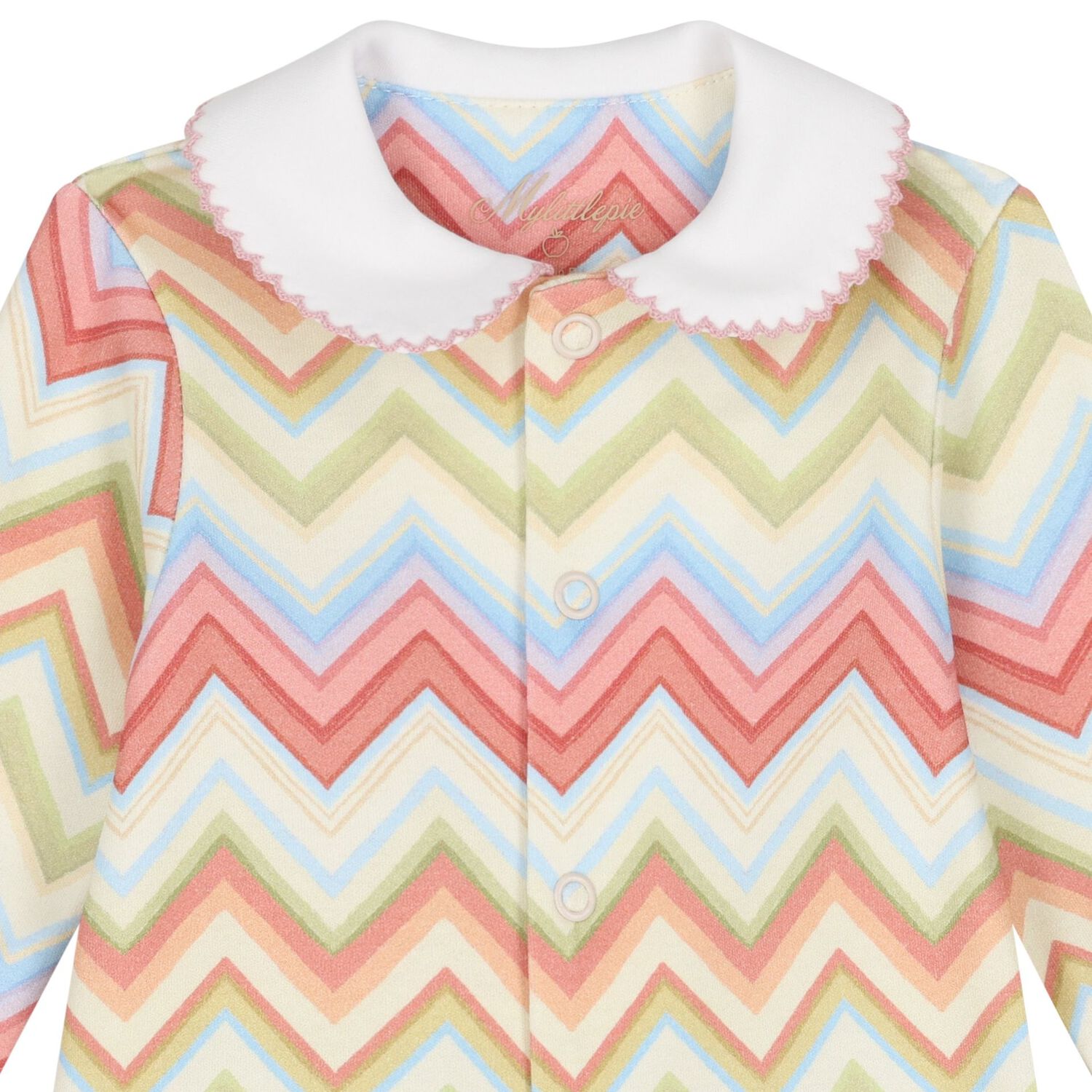 Multi-Coloured Zig Zag Babygrow, 1, hi-res