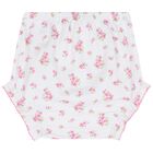 طقم فستان للبنات الصغار مزين بالورود والزهور باللون الأبيض والوردي, 1, hi-res