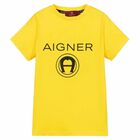 تيشيرت بالشعار باللون الاصفر للاولاد, 3, hi-res