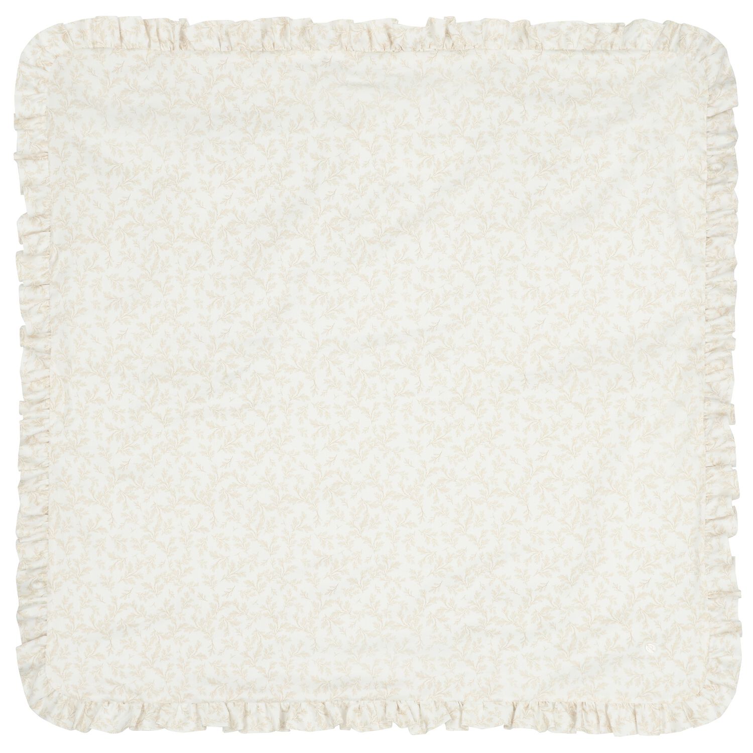 Baby Girls White & Beige Toile De Jouy Blanket, 1, hi-res