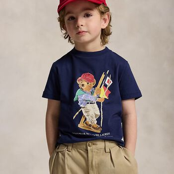 Boys Navy Blue Teddy Bear T-Shirt