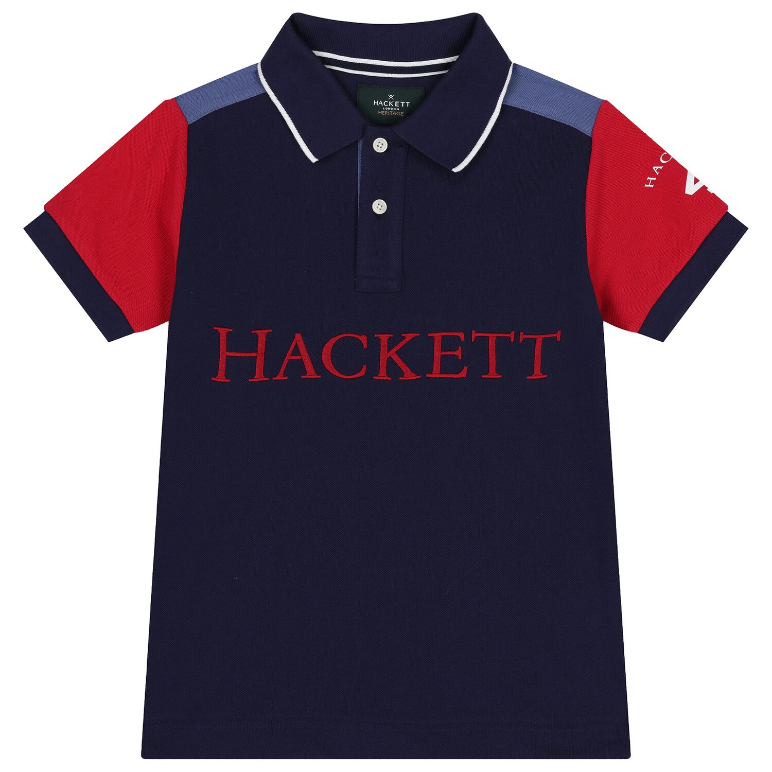 Boys Navy Blue Logo Polo Shirt, 1, hi-res