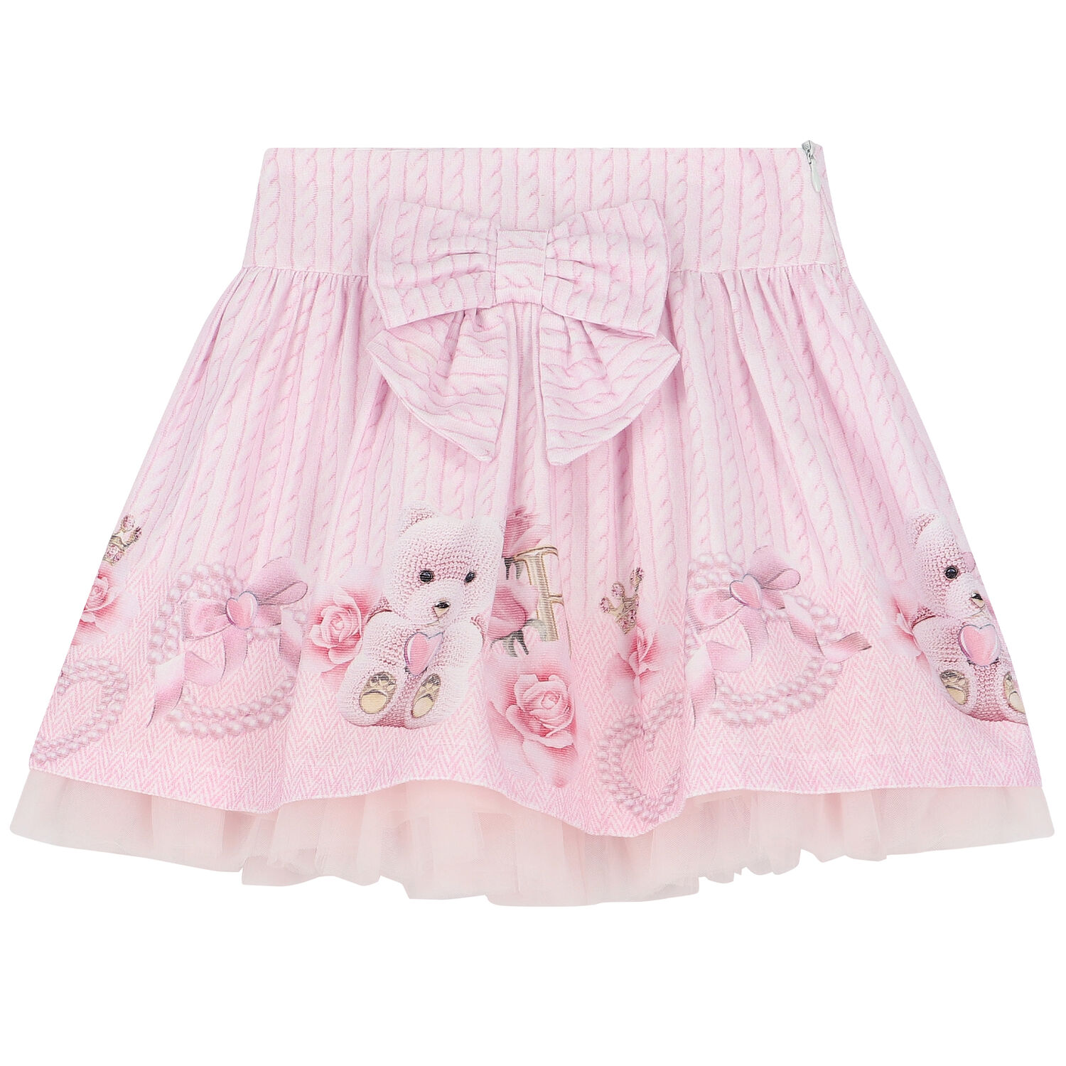 Girls Ivory & Pink Teddy Skirt Set, 1, hi-res image number null