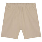 Boys Beige Logo Shorts, 2, hi-res