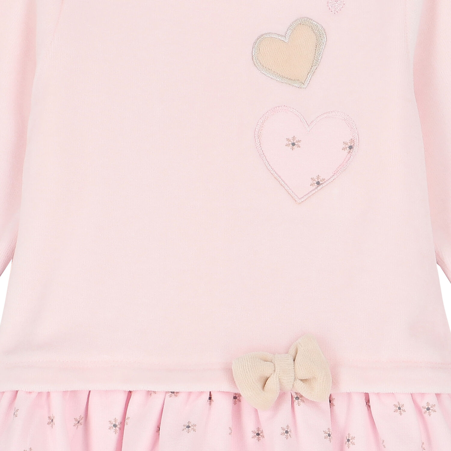 Baby Girls Pink Heart Dress, 1, hi-res