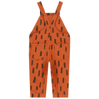 Younger Boys Brown Denim Fox Dungarees