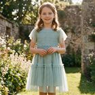 Girls Green Tulle Dress, 1, hi-res