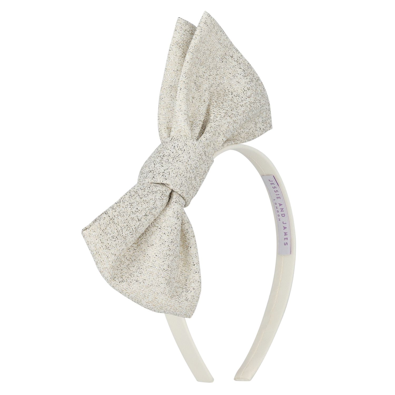 Girls Gold Bow Headband, 3, hi-res