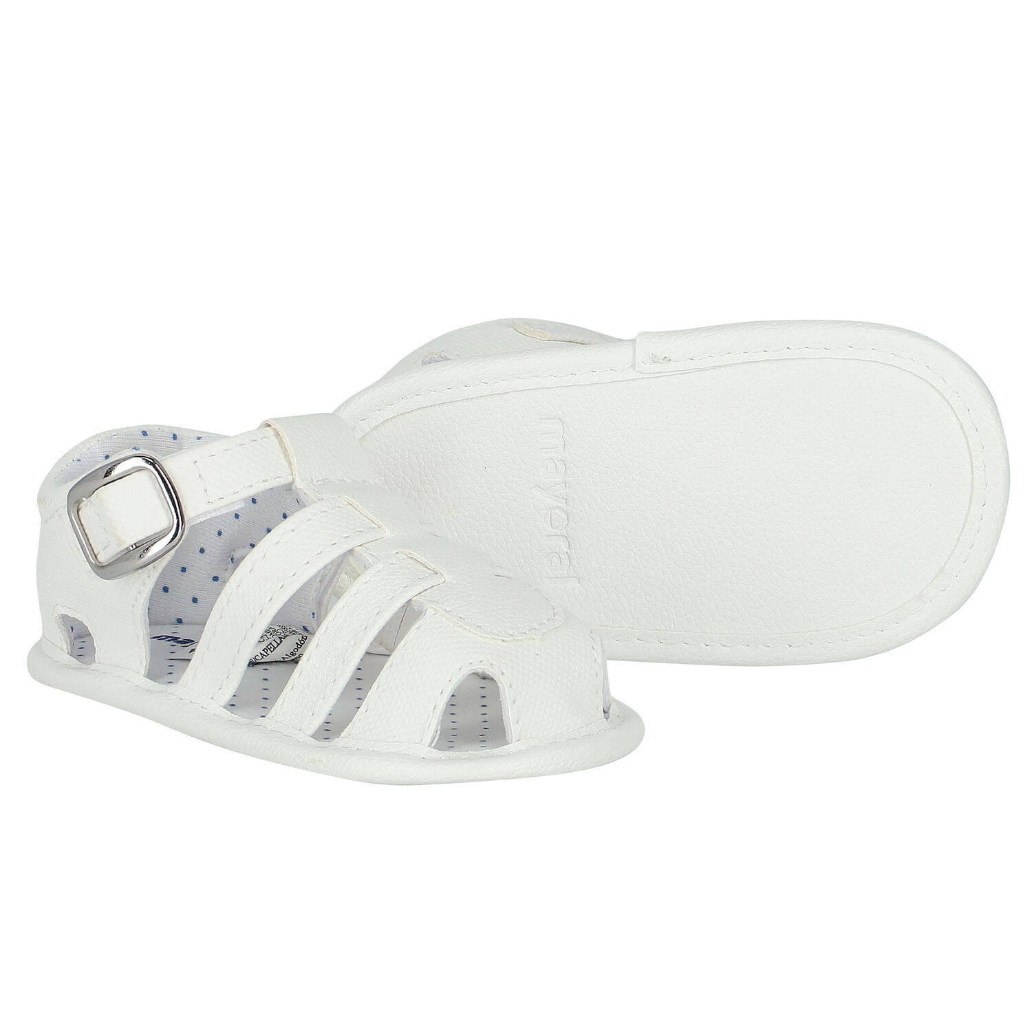 Baby Boys White Sandals, 1, hi-res