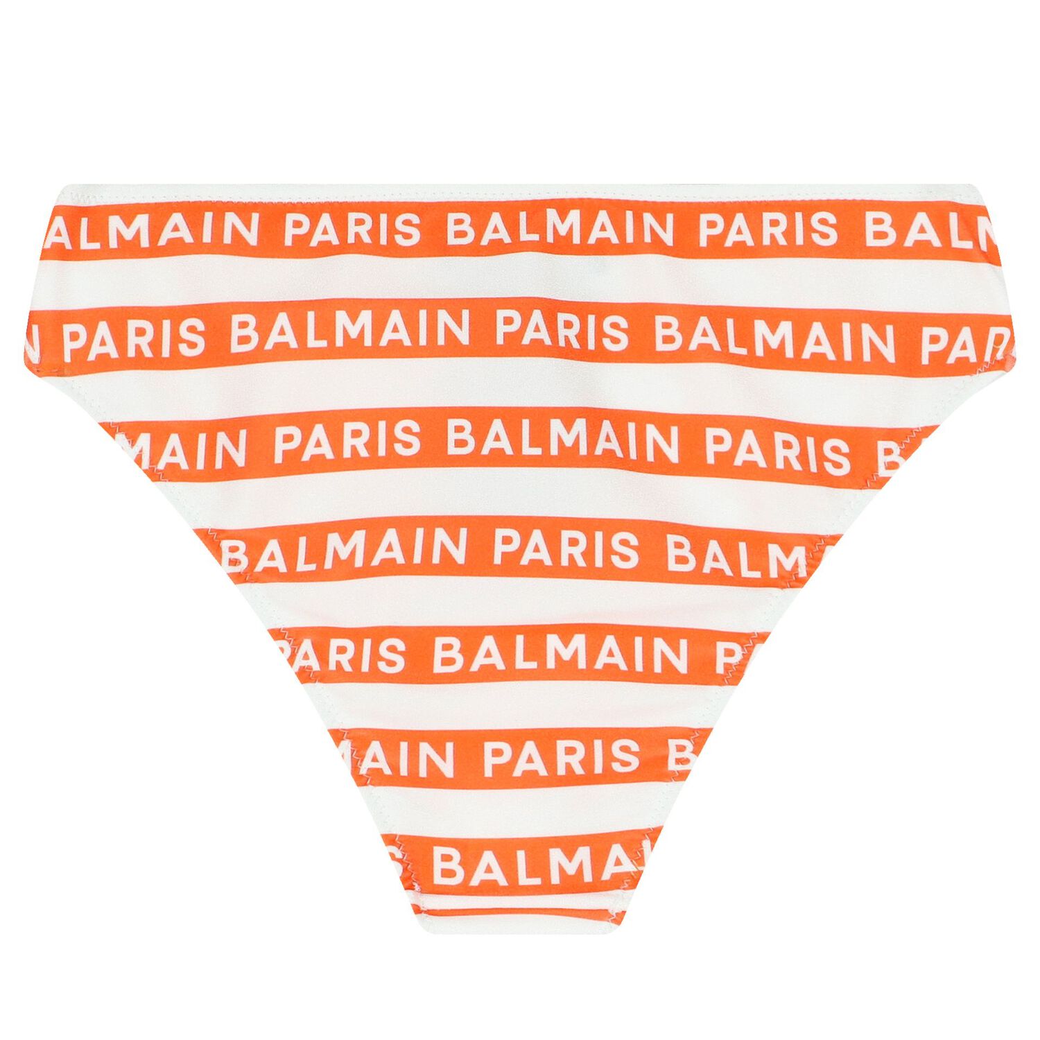 Girls White & Orange Striped Bikini, 1, hi-res