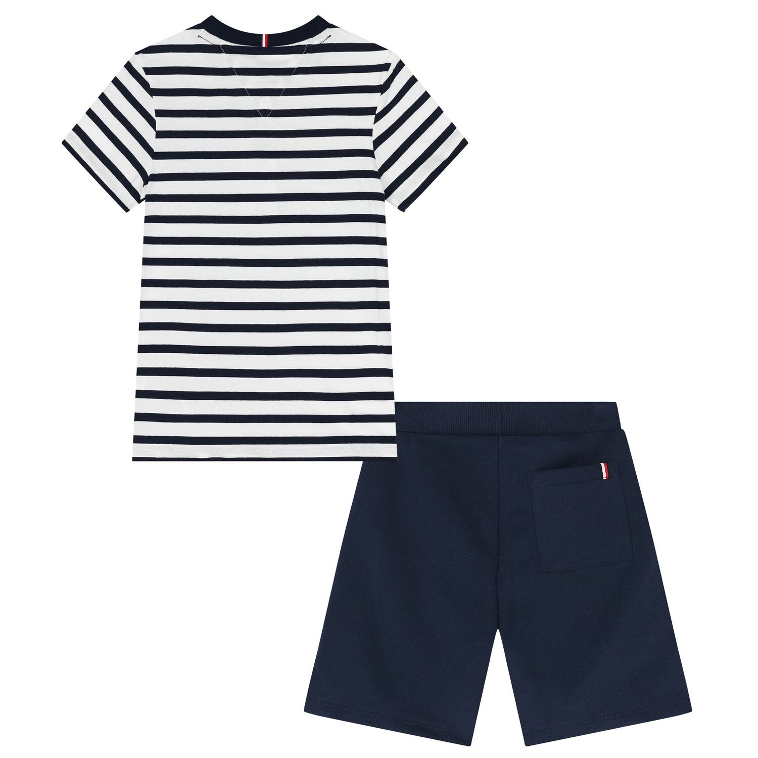 Boys White & Navy Blue Shorts Set, 2, hi-res image number null
