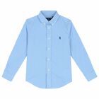 قميص بالشعار باللون الازرق والابيض للاولاد, 1, hi-res