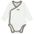 Baby Boys White Logo Babygrow Gift Set, 1, hi-res