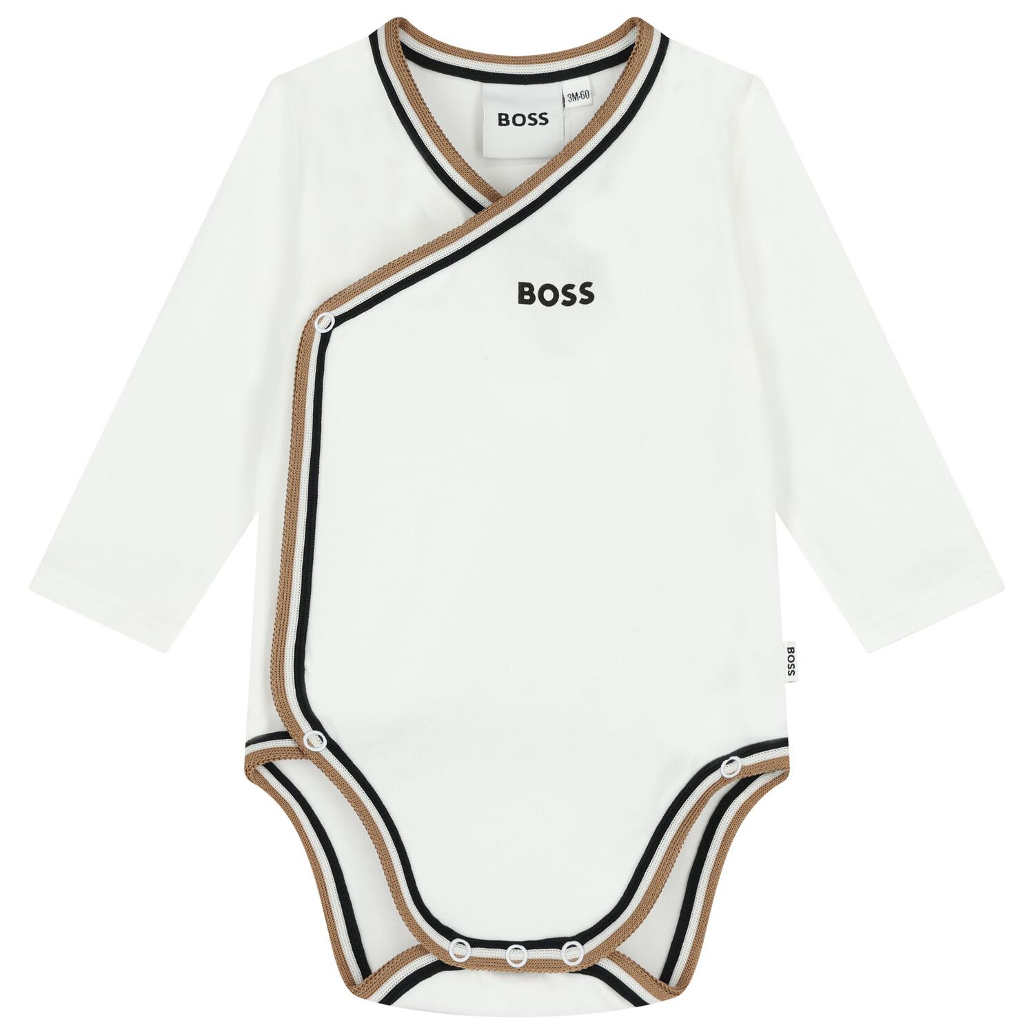 Baby Boys White Logo Babygrow Gift Set, 1, hi-res
