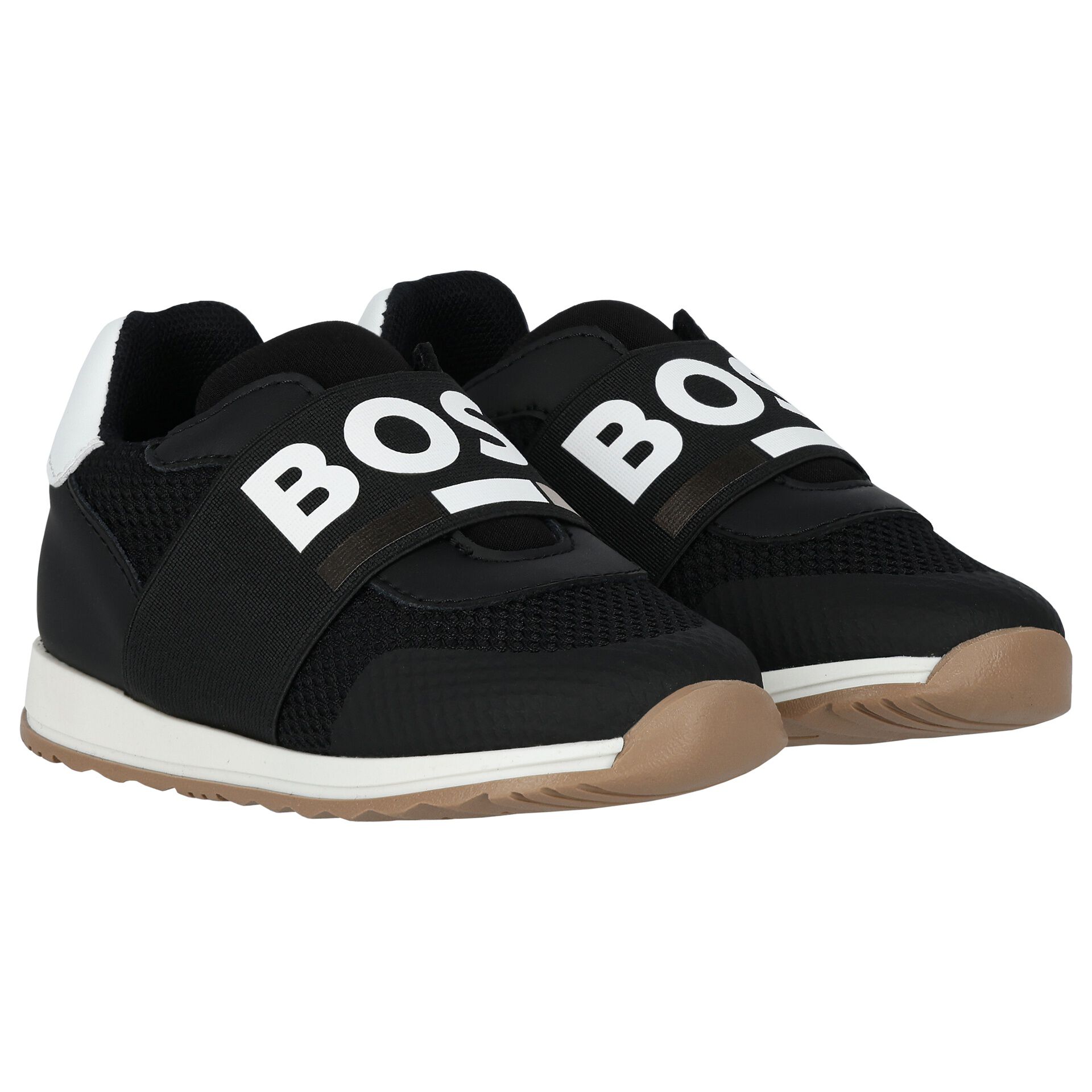 BOSS Boys Black Logo Trainers Junior Couture UAE