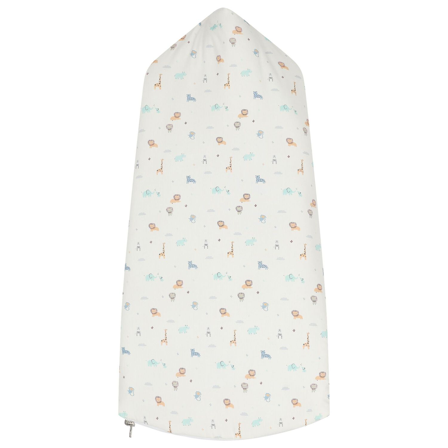 مدس قابل للعكس بغطاء للرأس باللون العاجى والازرق , 1, hi-res