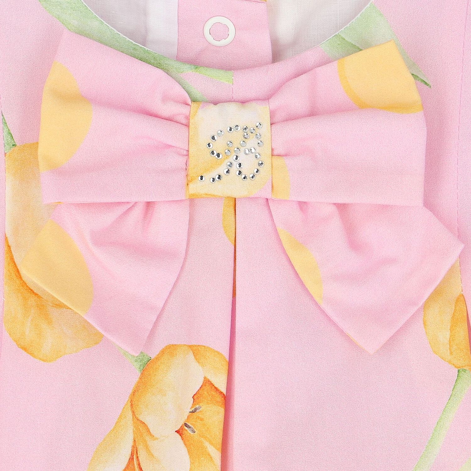 Baby Girls Pink Floral Romper, 1, hi-res