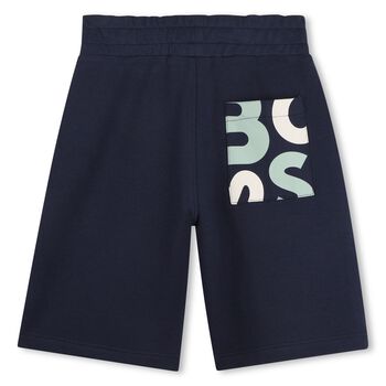 Boys Navy Blue Logo Shorts