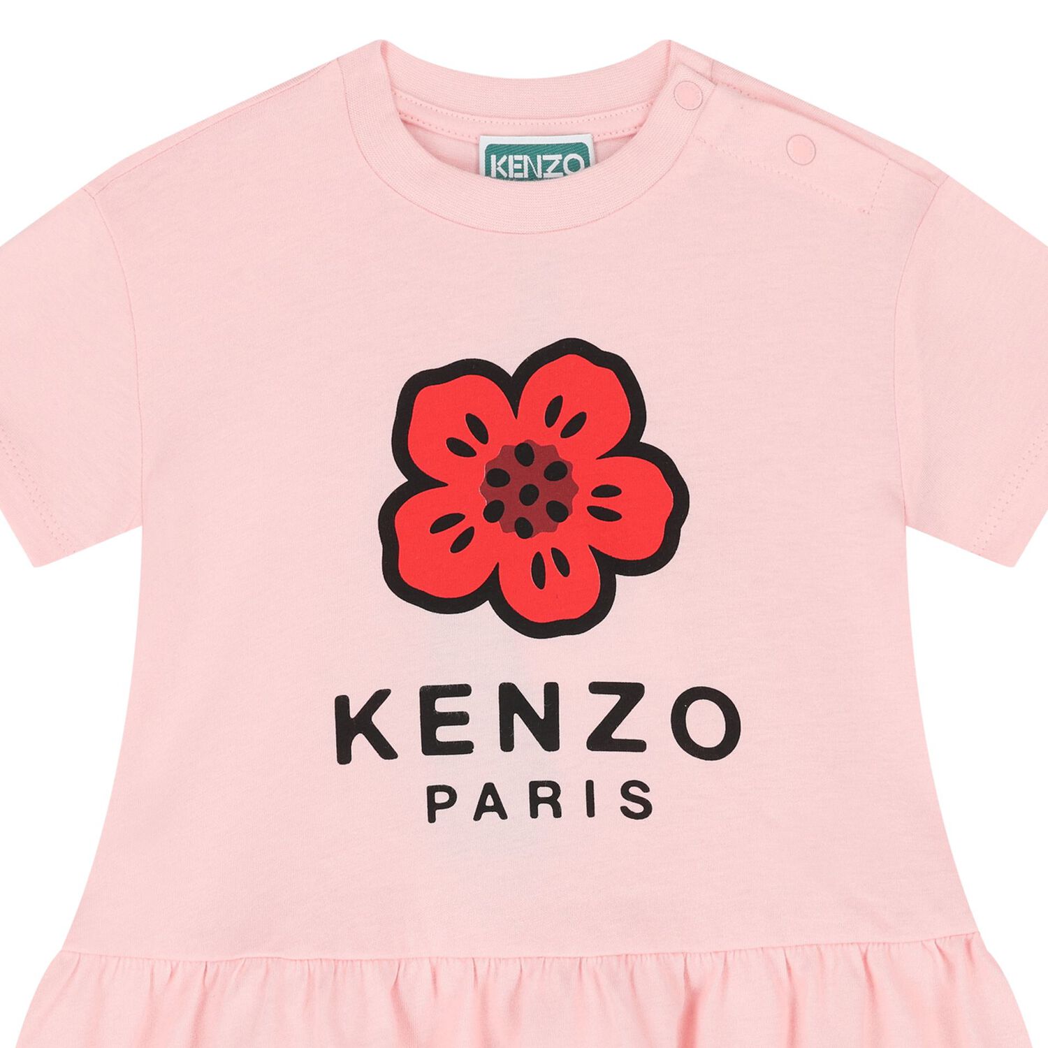 فستان بنات بالشعار باللون الوردي, 1, hi-res