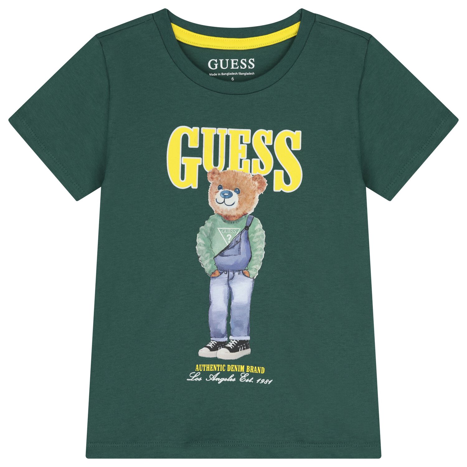 Boys Green Teddy Bear Logo T-Shirt, 1, hi-res