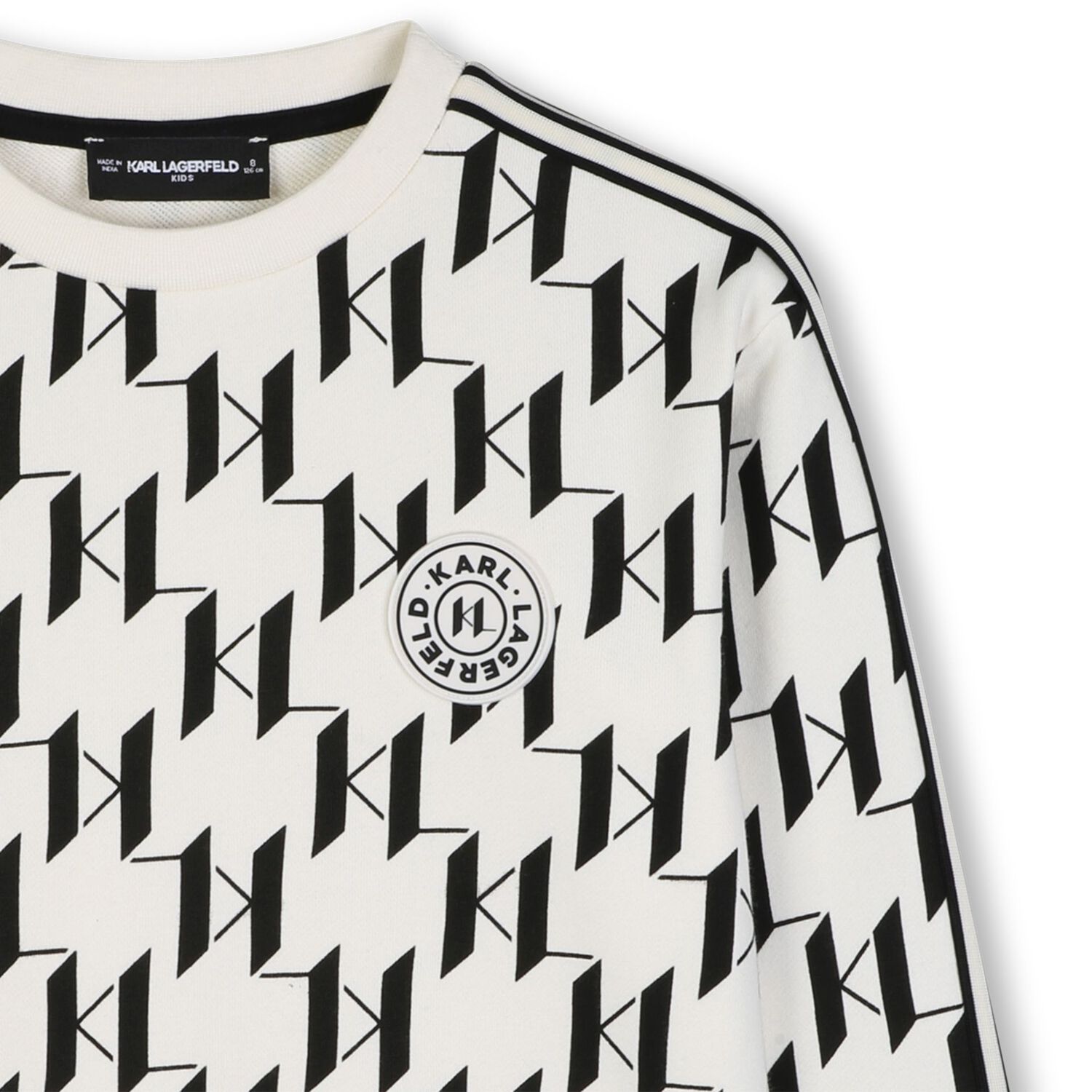 Boys White & Black Logo Sweatshirt, 1, hi-res