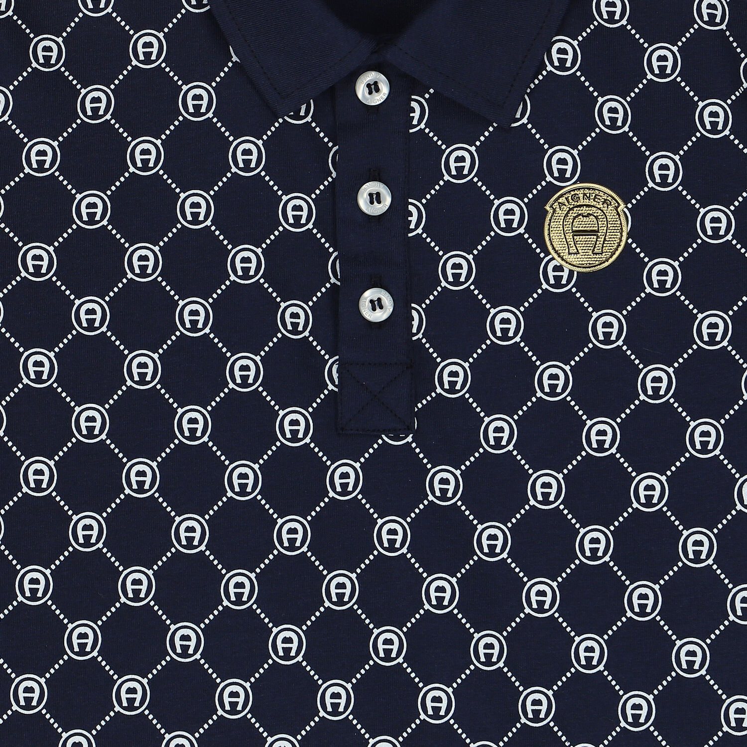 تيشيرت بولو بالشعار باللون الكحلي للأولاد, 1, hi-res