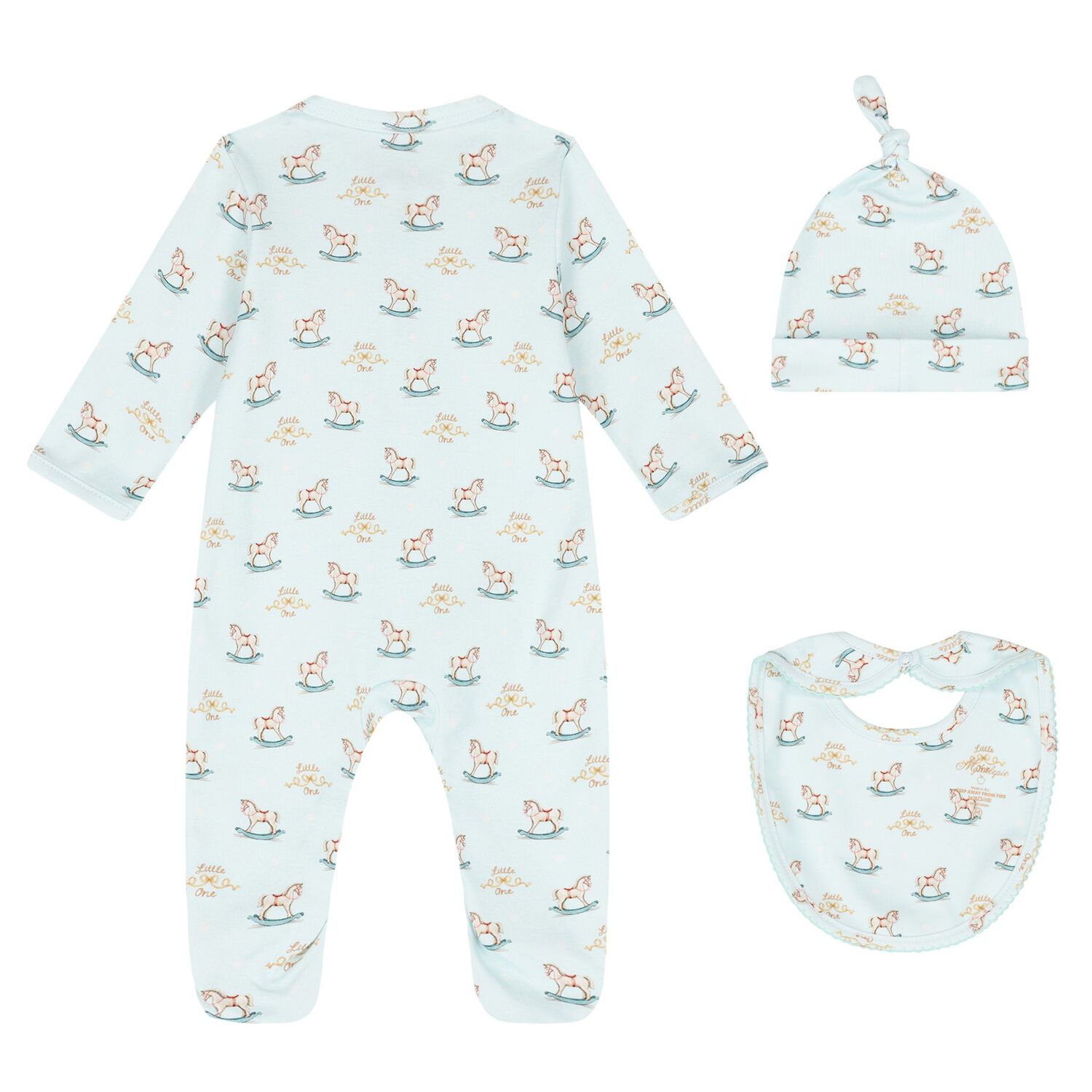Blue Rocking Horse Babygrow Set, 1, hi-res image number null