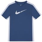 تيشيرت للأولاد أزرق اللون بشعار Dri-Fit, 2, hi-res