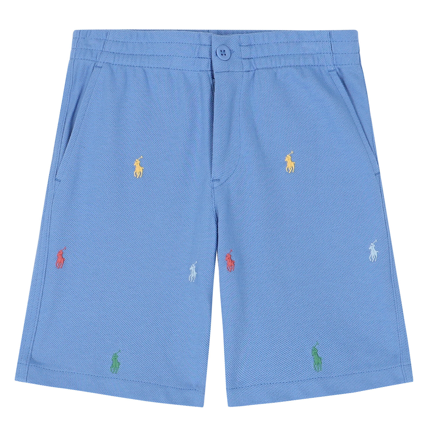 Boys Blue Logo Shorts, 1, hi-res