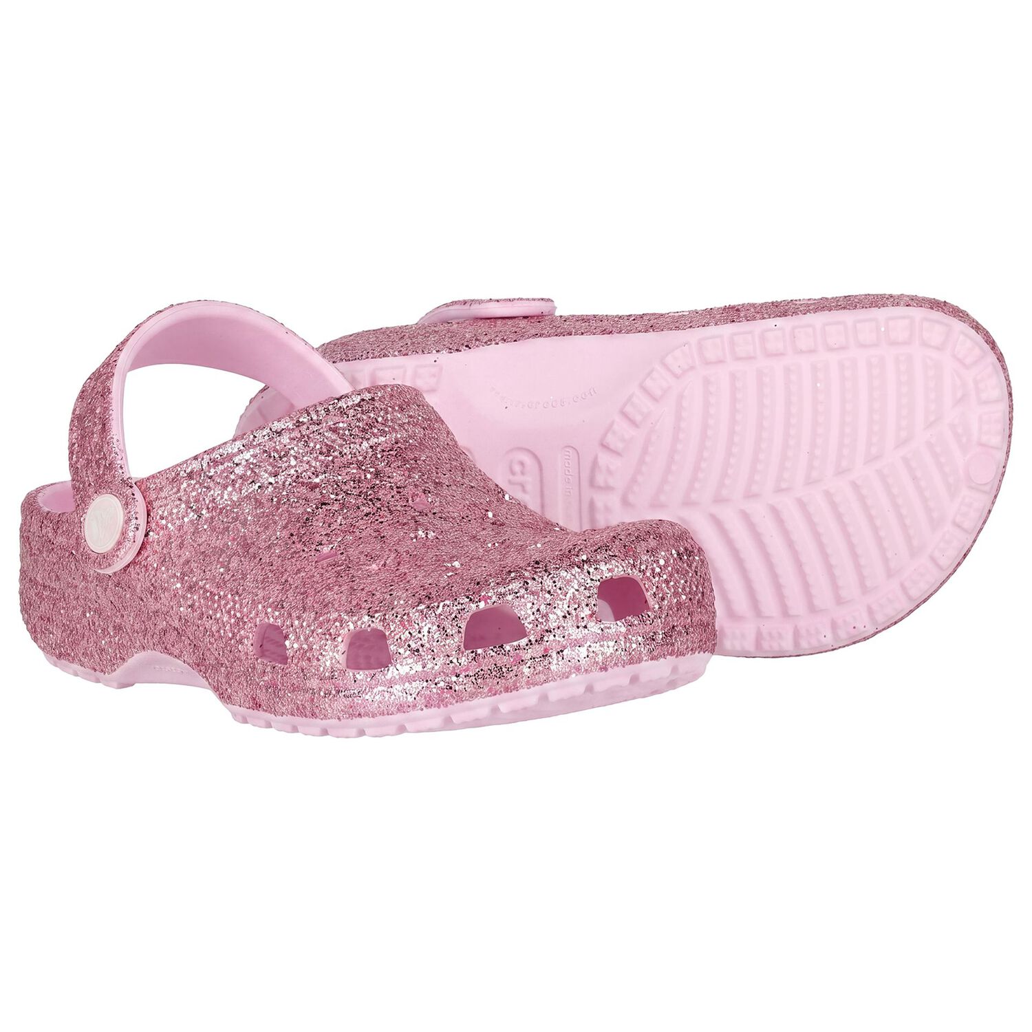 Girls Pink Glitter Classic Clogs Sandals , 1, hi-res