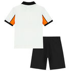 Boys White & Black Logo Shorts set, 1, hi-res