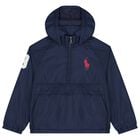 Boys Navy Blue Pony Logo Jacket, 1, hi-res