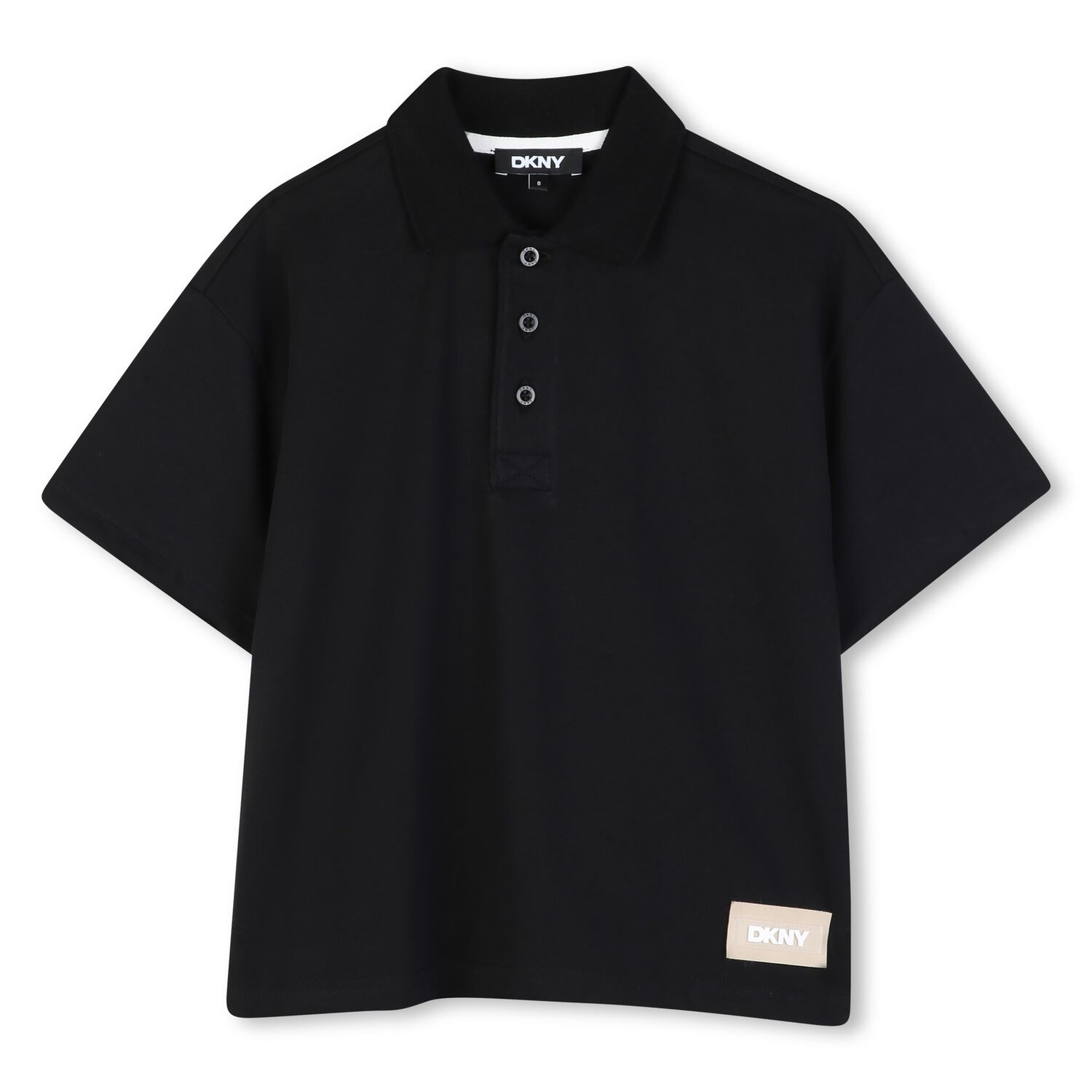 Boys Black Logo Polo Shirt, 1, hi-res